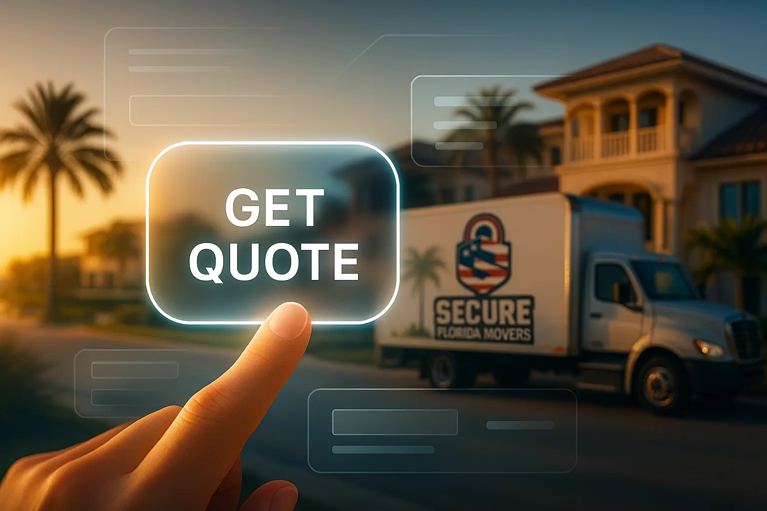 An open laptop showing the Secure Florida Movers blog, a resource for moving tips.